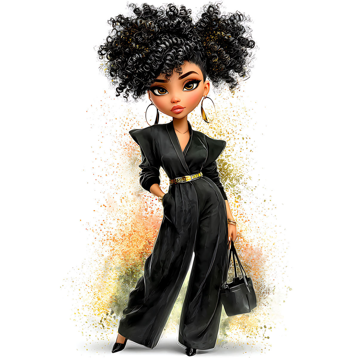 Quirky Professional Black Woman 10 UV-DTF Transfer/Sticker