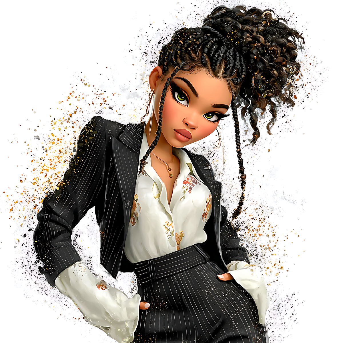 Quirky Professional Black Woman 13 UV-DTF Transfer/Sticker