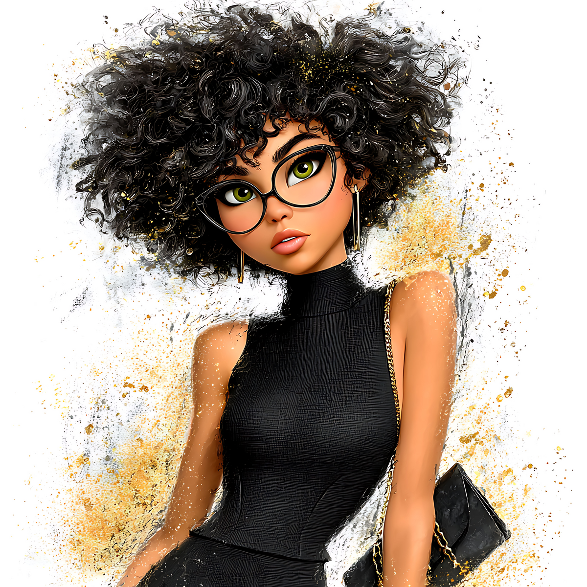 Quirky Professional Black Woman 7 UV-DTF Transfer/Sticker