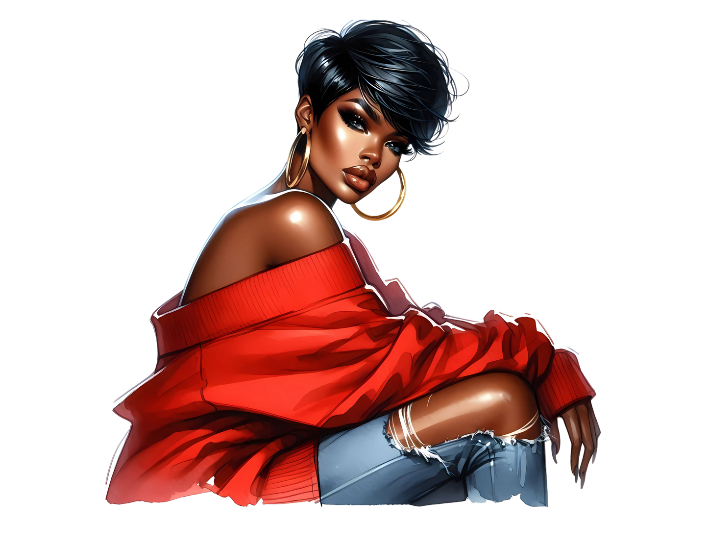Sophisticated Afro Girl Viola - UV-DTF Sticker/Decal (Copy) (Copy)