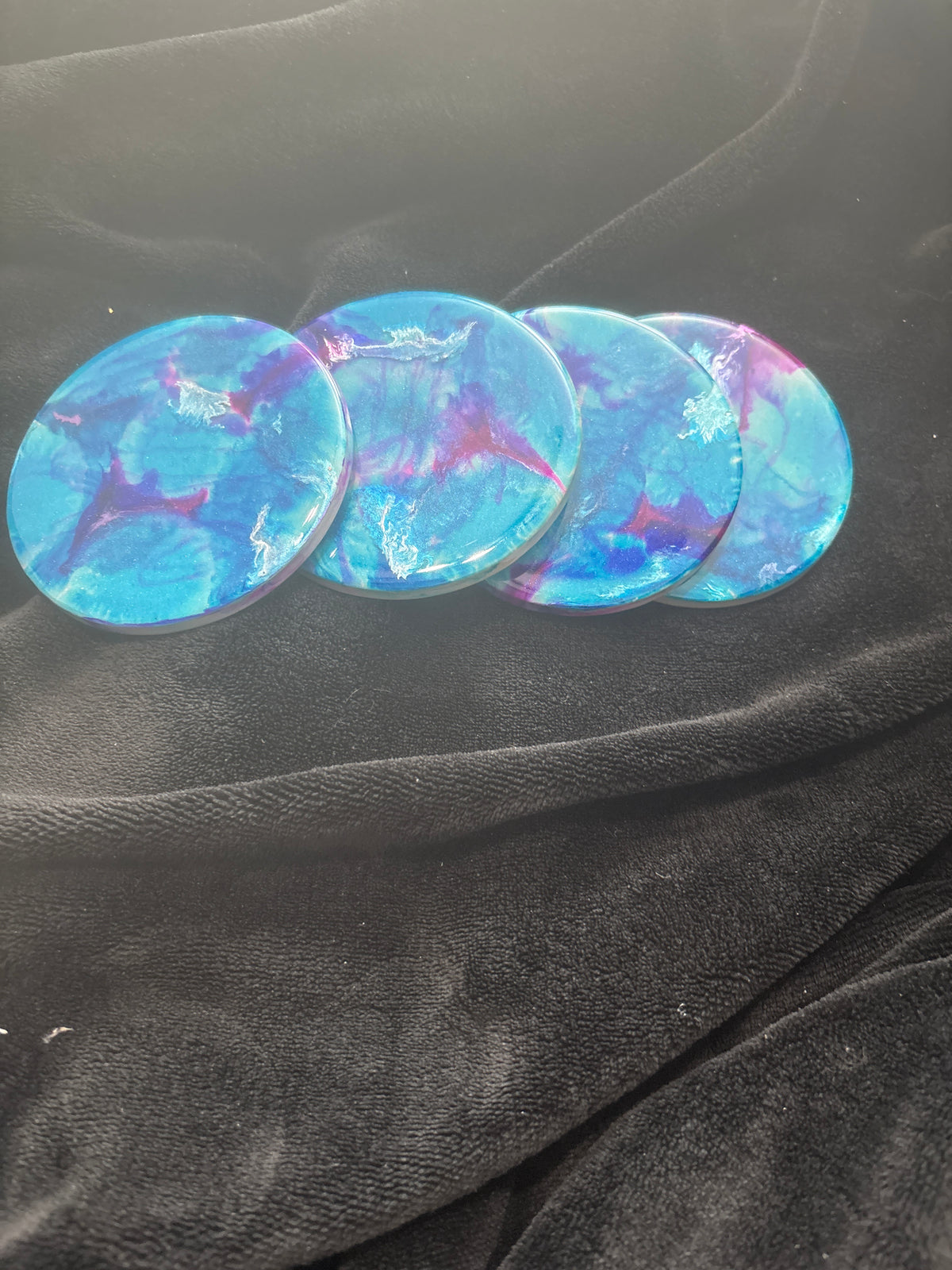 Turquoise:purple Coaster Set