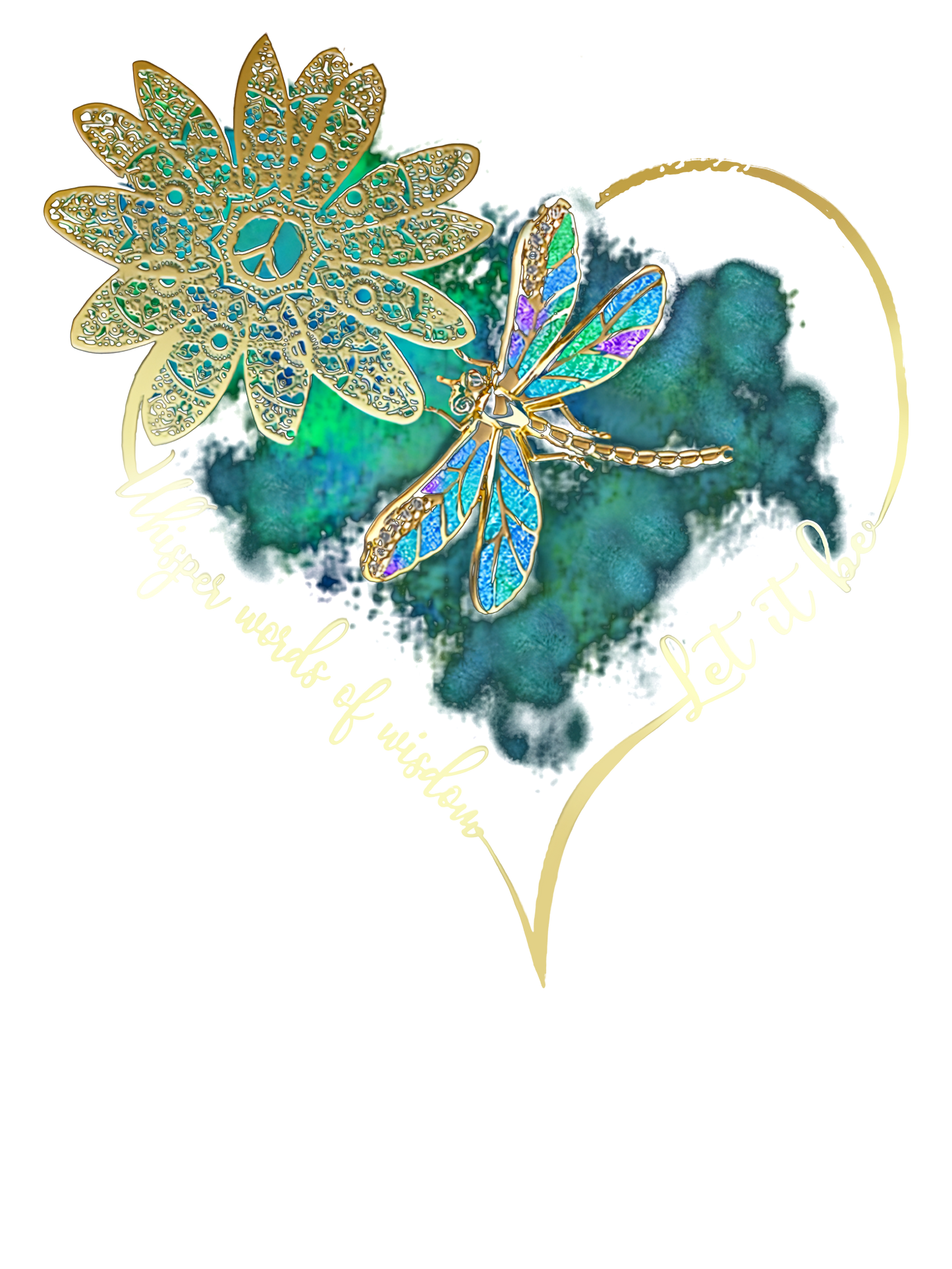 Let It Be Golden Heart UV-DTF Sticker/decal