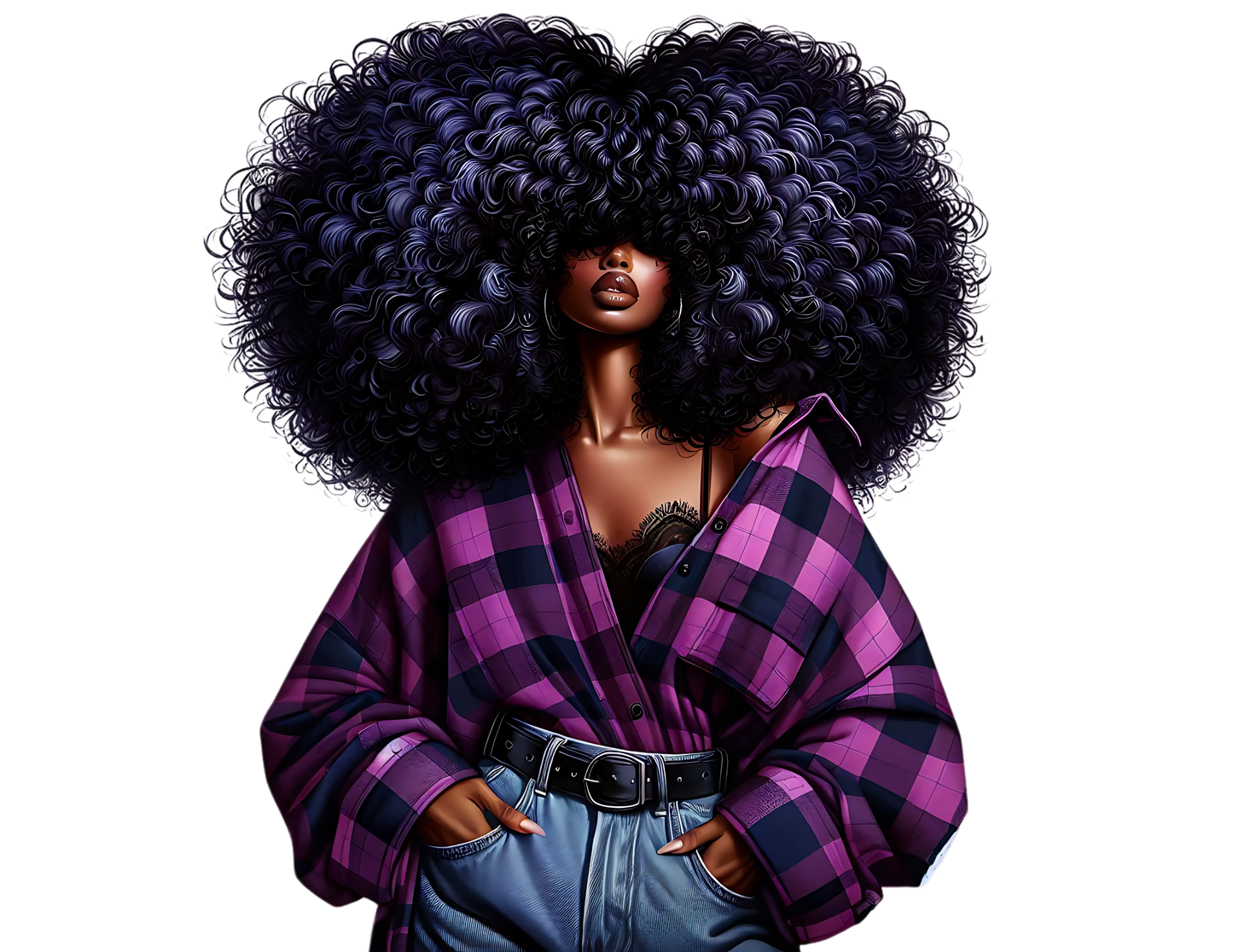 Sophisticated Afro Girl 17- UV-DTF Sticker/Decal