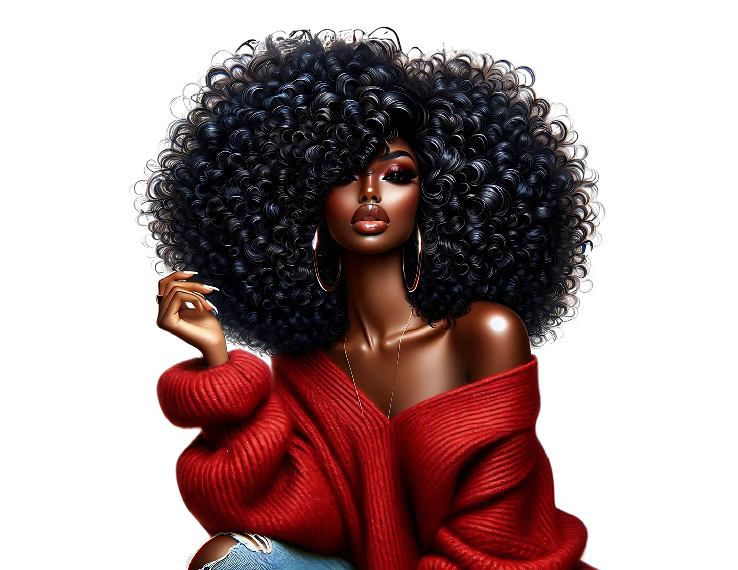 Sophisticated Afro Girl 25 - UV-DTF Sticker/Decal