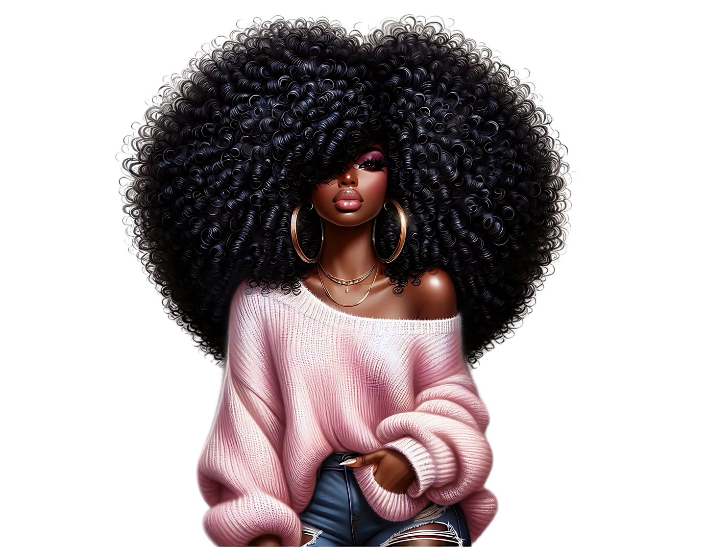 Sophisticated Afro Girl 27 - UV-DTF Sticker/Decal