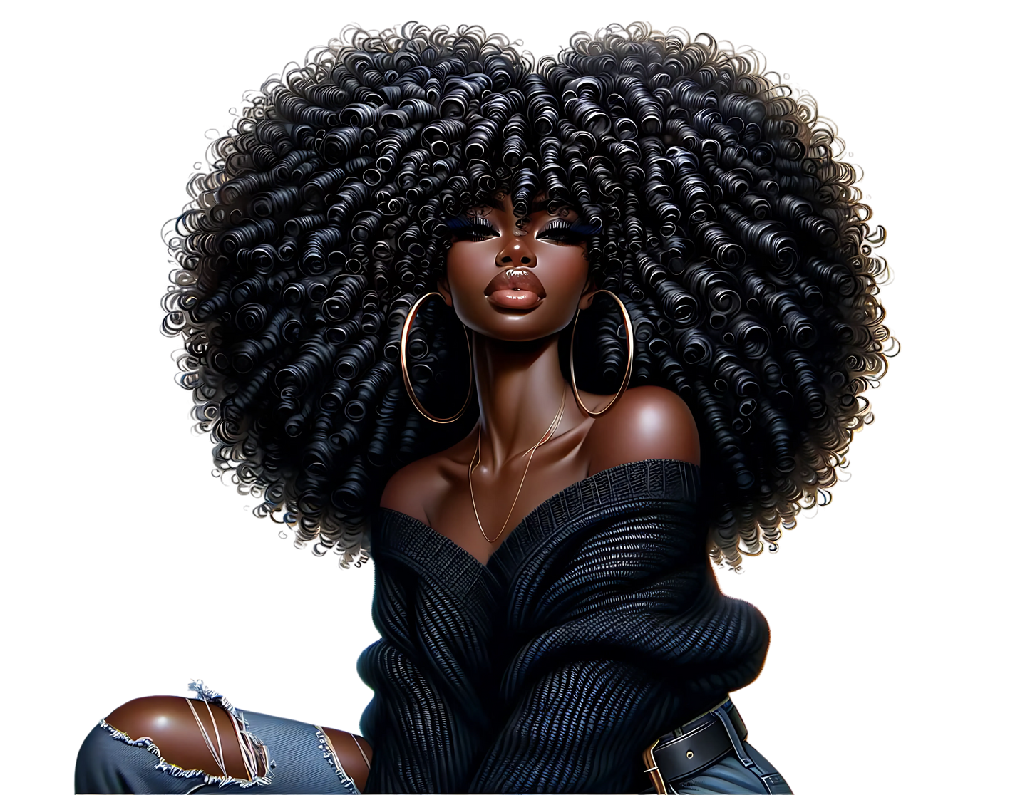 Sophisticated Afro Girl 28 - UV-DTF Sticker/Decal