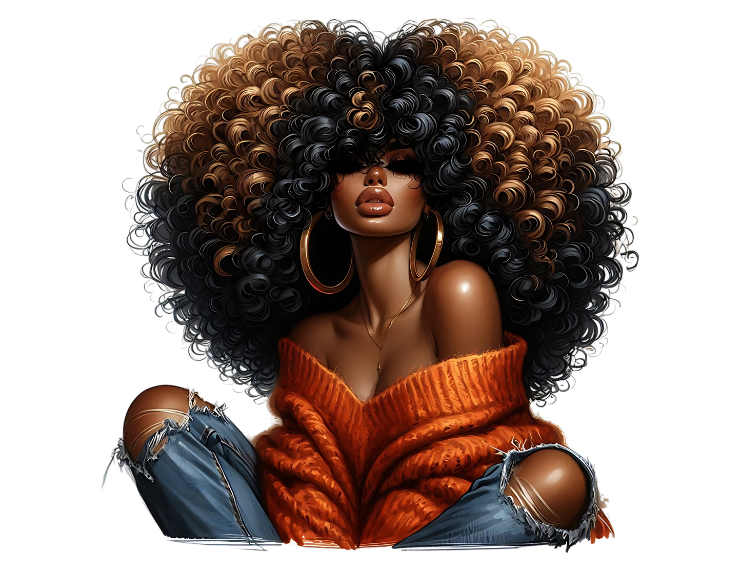 Sophisticated Afro Girl 9 - UV-DTF Sticker/Decal