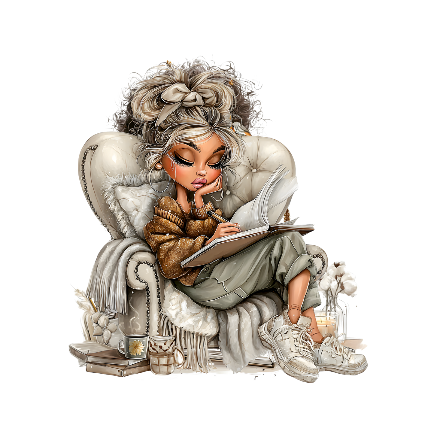 Whimsical Cute & Curly Girl 10