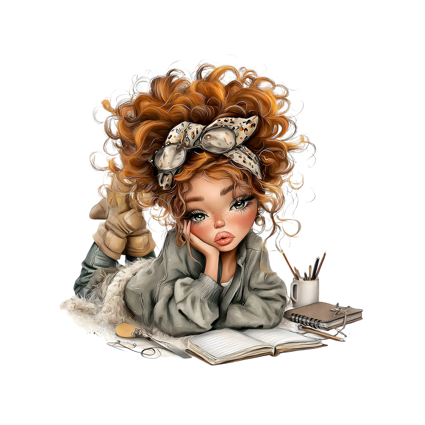 Whimsical Cute & Curly Girl 22