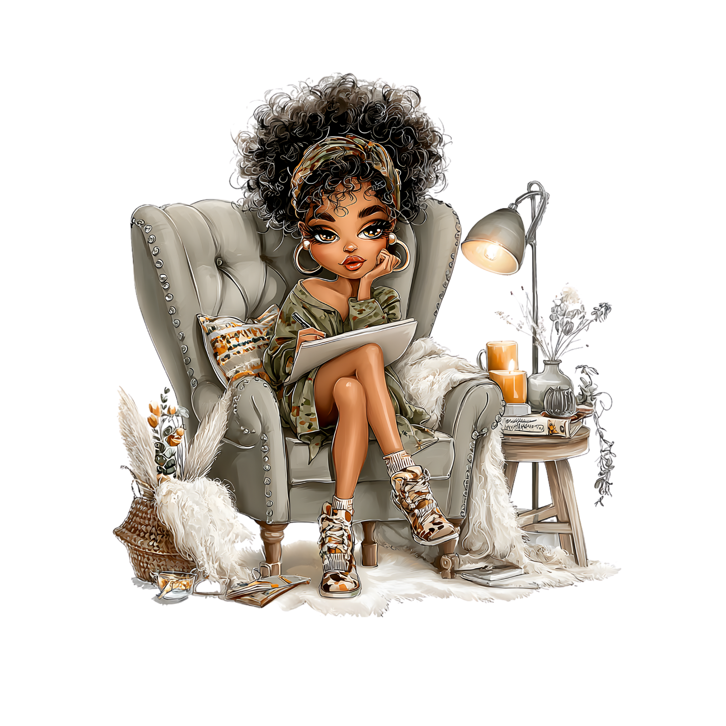 Whimsical Cute & Curly Girl 7