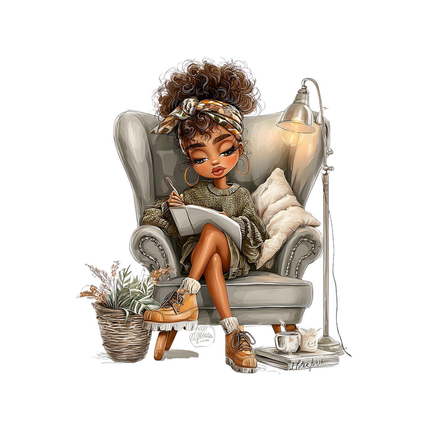 Whimsical Cute & Curly Girl 8