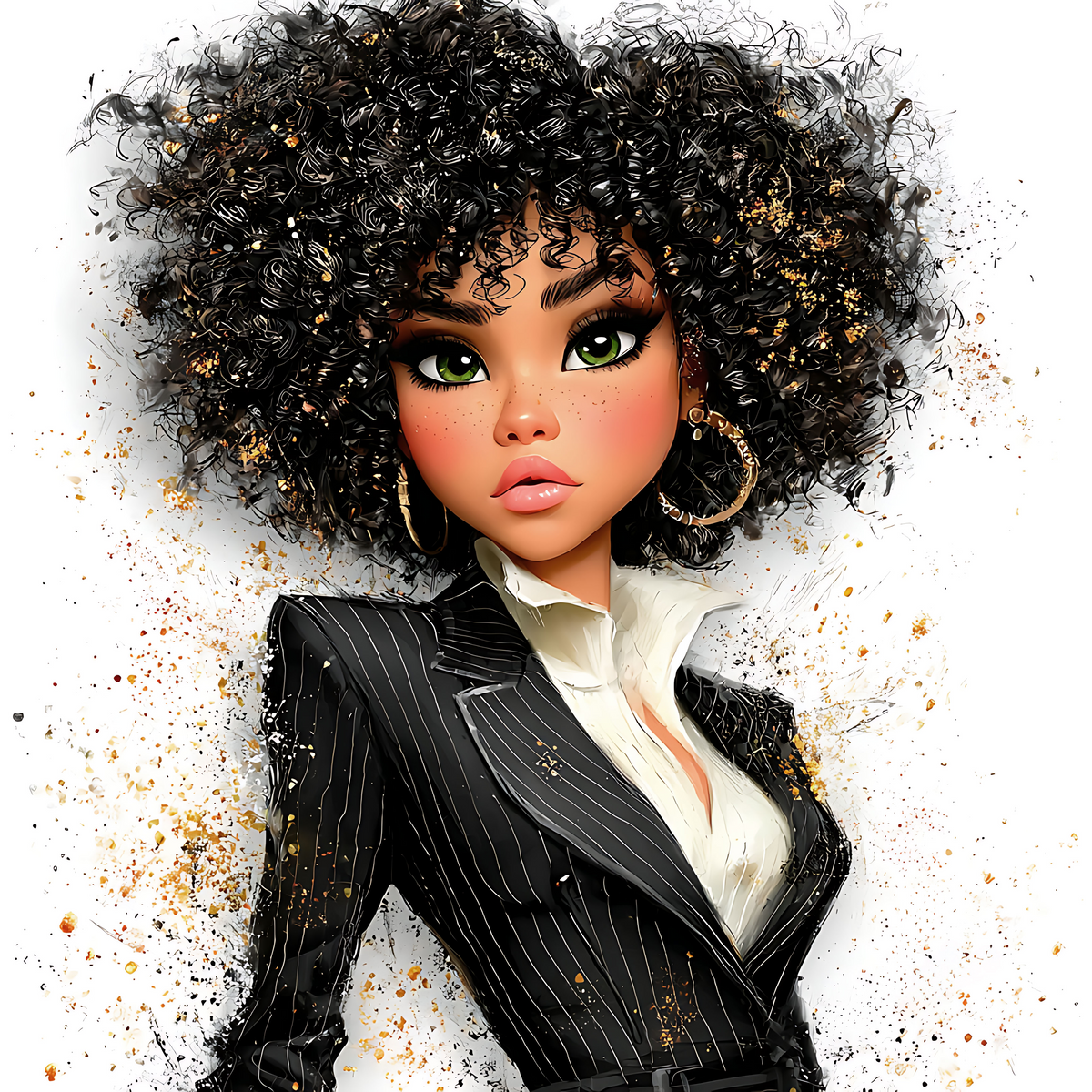Quirky Professional Black Woman  11 UV-DTF Transfer/Sticker