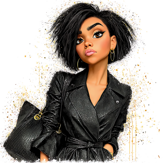 Quirky Professional Black Woman  12 UV-DTF Transfer/Sticker