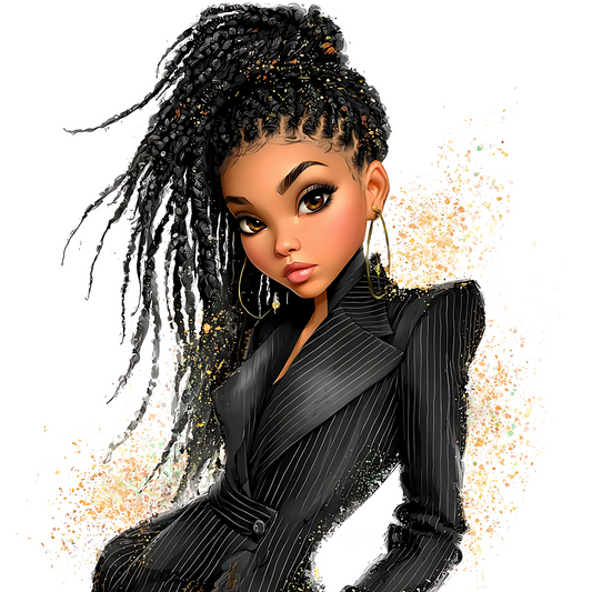 Quirky Professional Black Woman  14 UV-DTF Transfer/Sticker