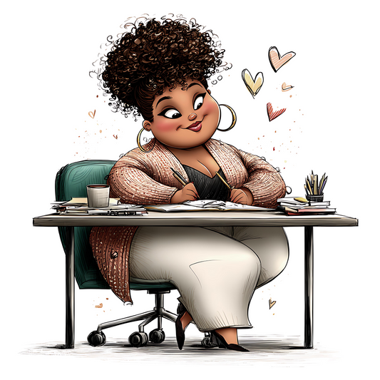 Quirky Curvey Girl 16 UV-DTF Transfer/Sticker