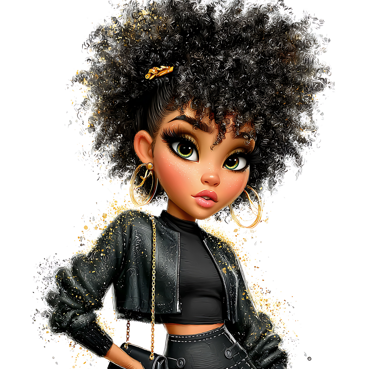 Quirky Professional Black Woman  17 UV-DTF Transfer/Sticker