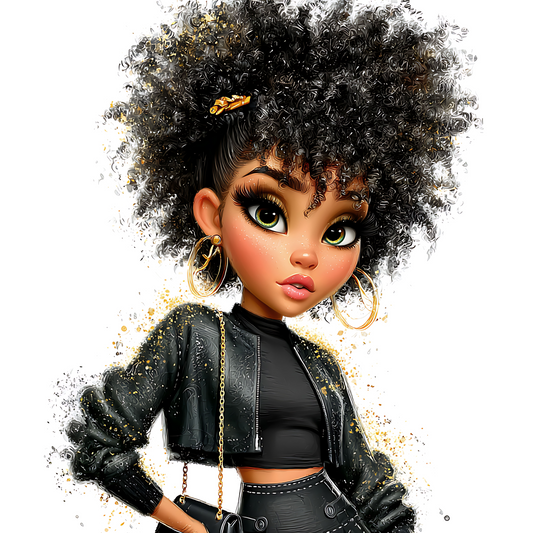 Quirky Professional Black Woman  17 UV-DTF Transfer/Sticker