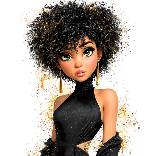 Quirky Professional Black Woman  19 UV-DTF Transfer/Sticker
