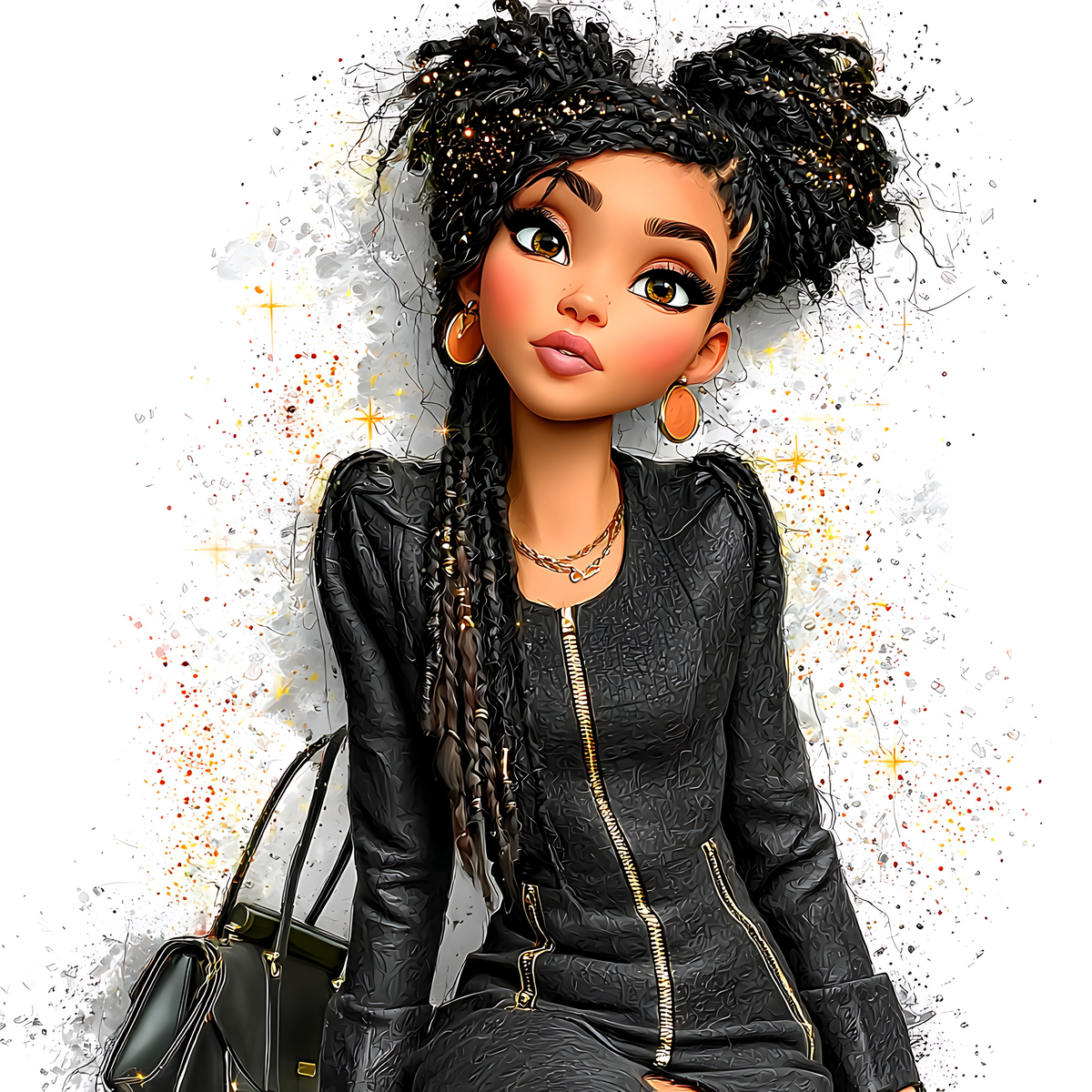 Quirky Professional Black Woman  21 UV-DTF Transfer/Sticker