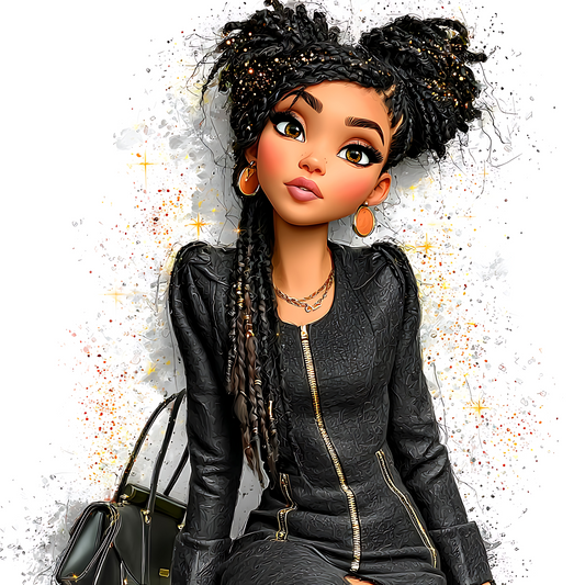 Quirky Professional Black Woman  21 UV-DTF Transfer/Sticker