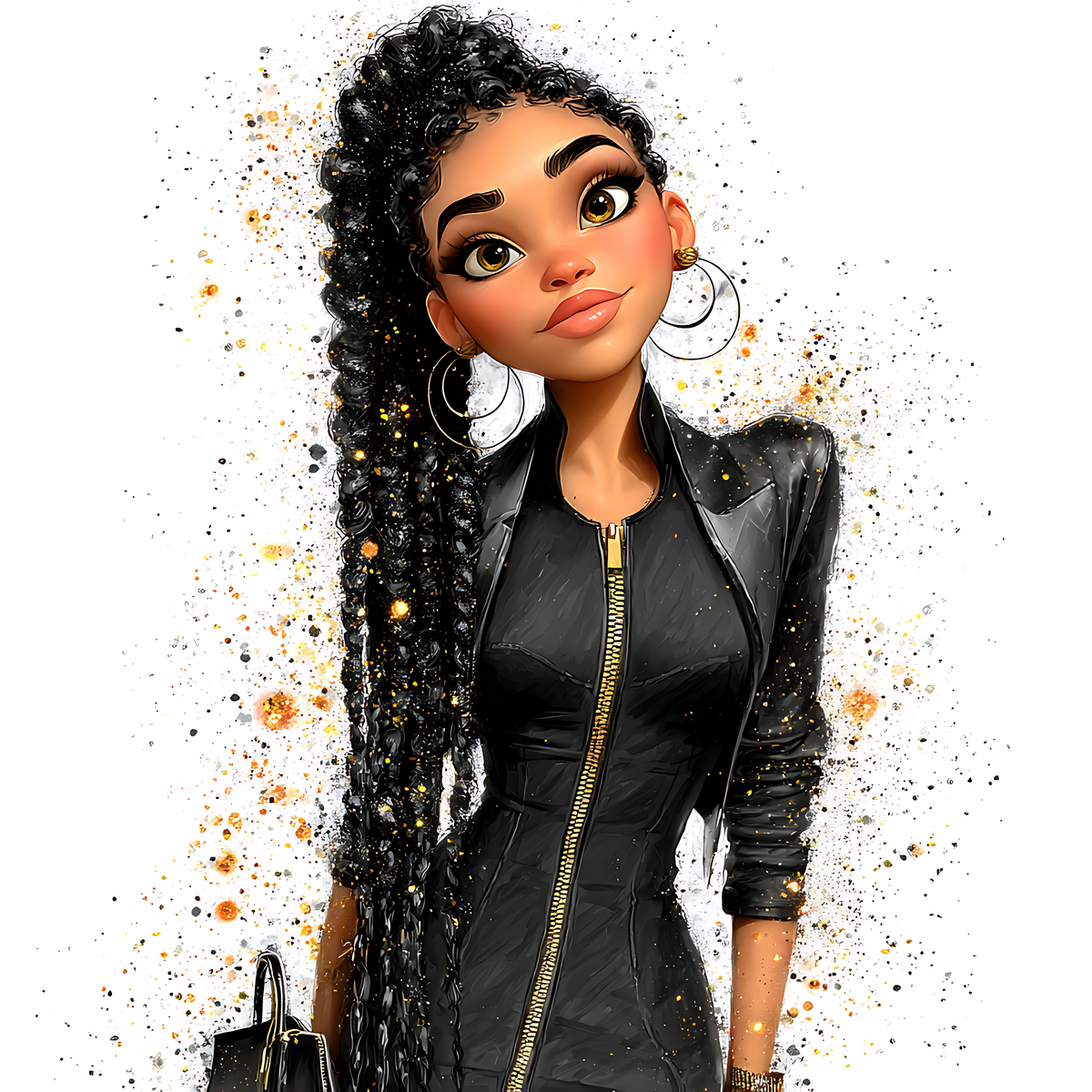 Quirky Professional Black Woman  22 UV-DTF Transfer/Sticker