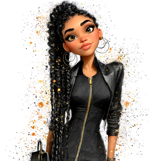 Quirky Professional Black Woman  22 UV-DTF Transfer/Sticker
