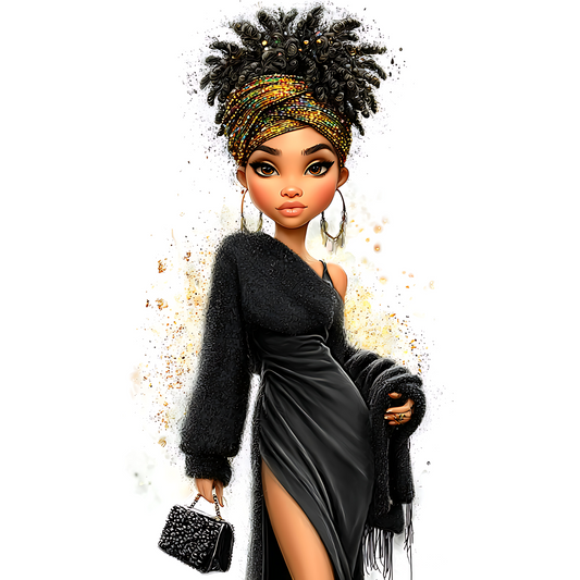 Quirky Professional Black Woman  3 UV-DTF Transfer/Sticker