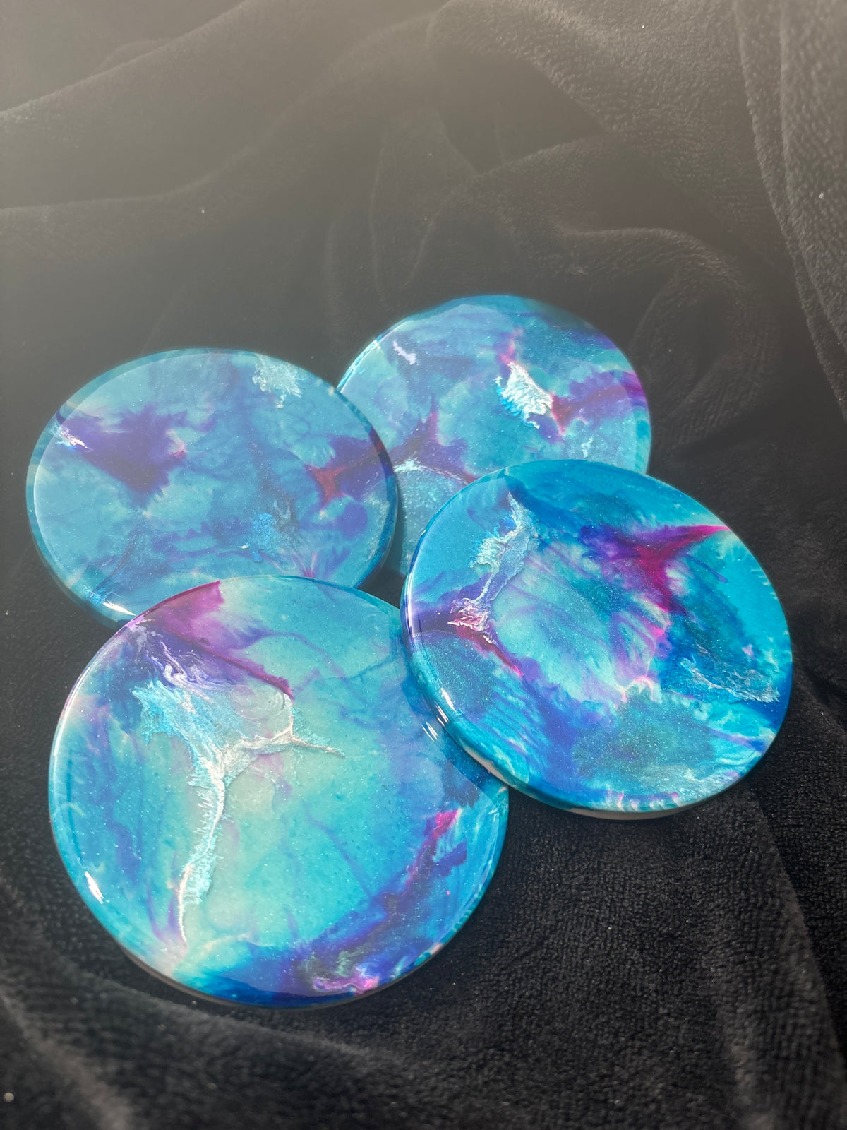 Turquoise:purple Coaster Set