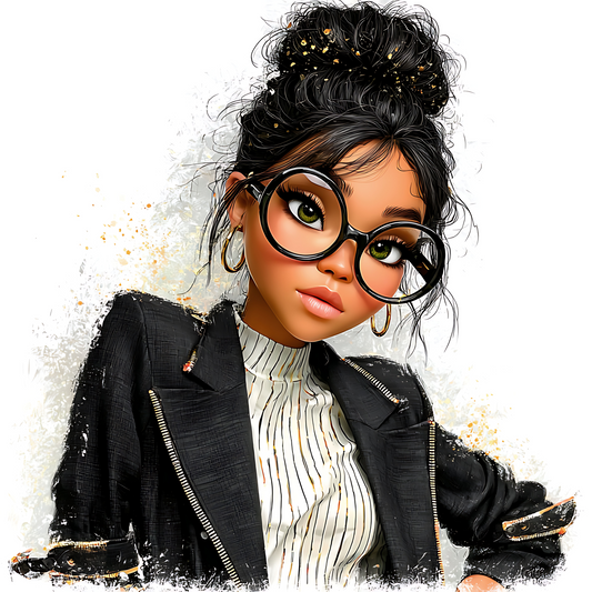 Quirky Professional Black Woman  8 UV-DTF Transfer/Sticker