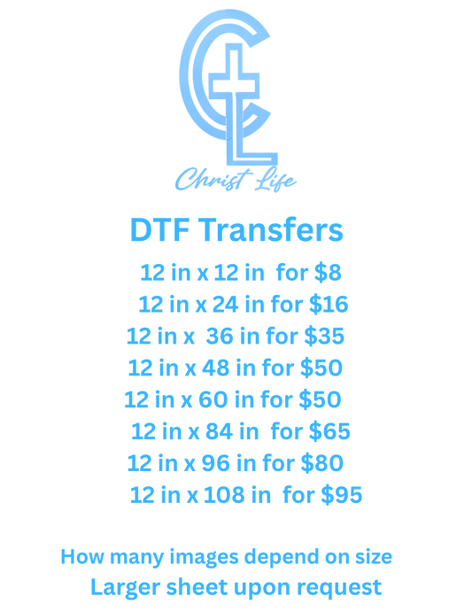 DTF TRANSFER (individual or by inches)