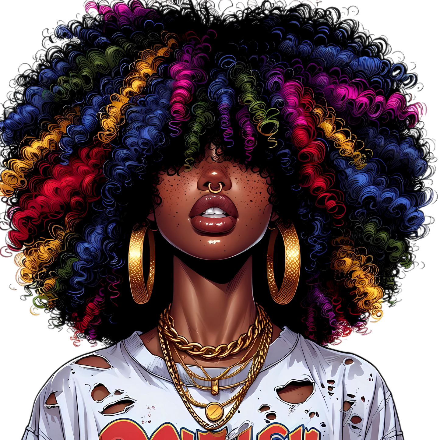 Afro Girl 45 - UV-DTF Sticker/Decal