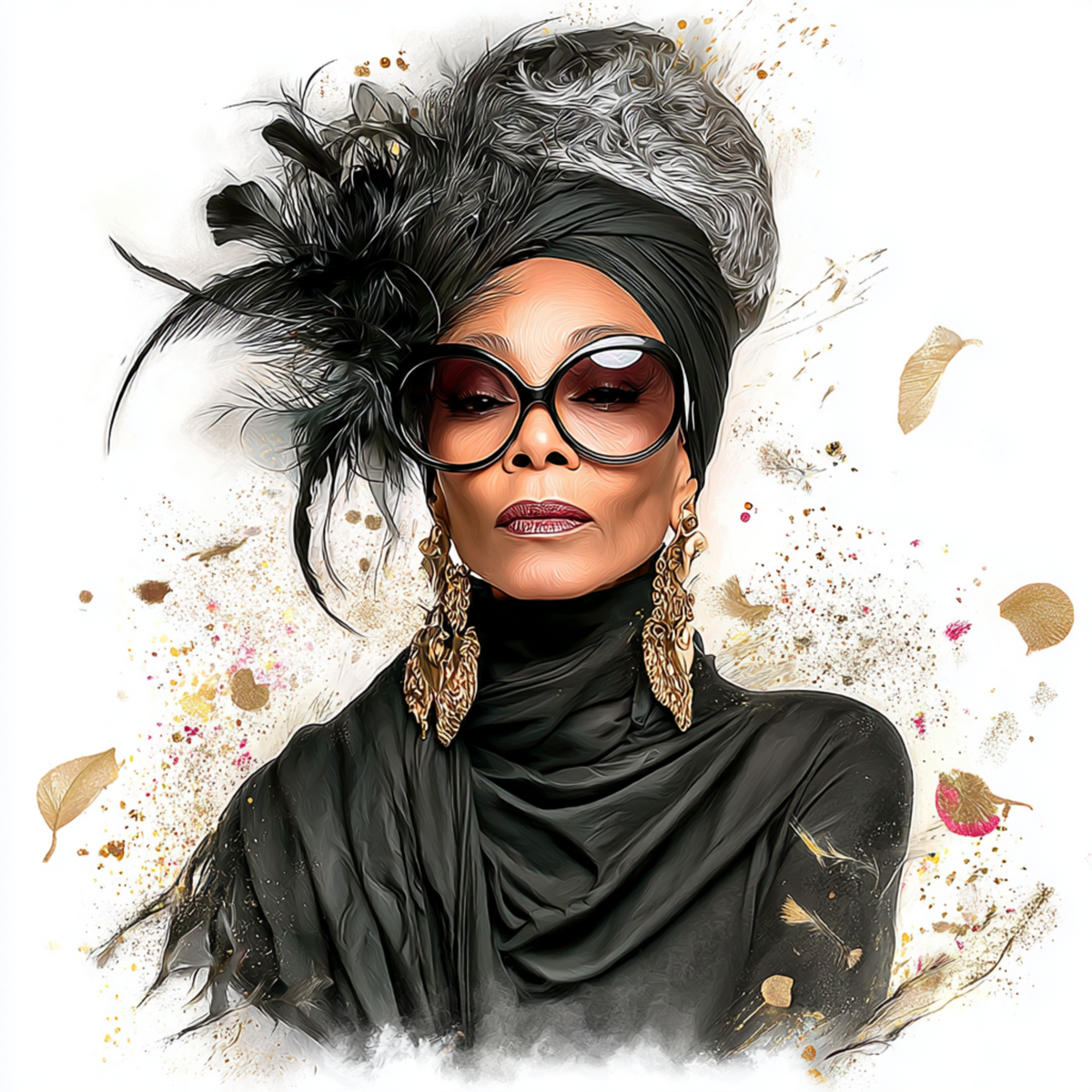 Stylish elder woman 17 with white background UV-DTF/DTF Transfer