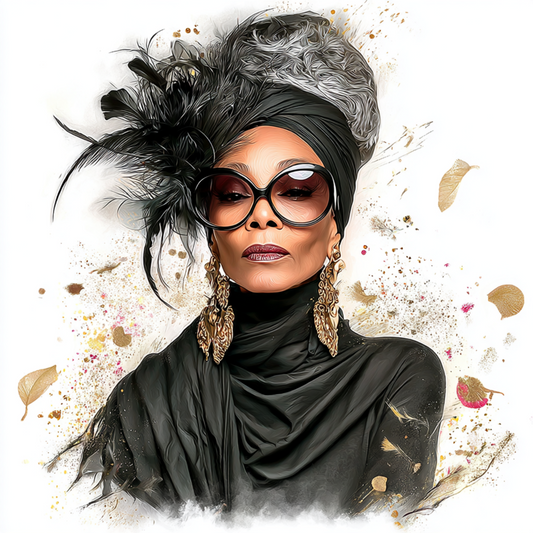 Stylish elder woman 17 with white background UV-DTF/DTF Transfer