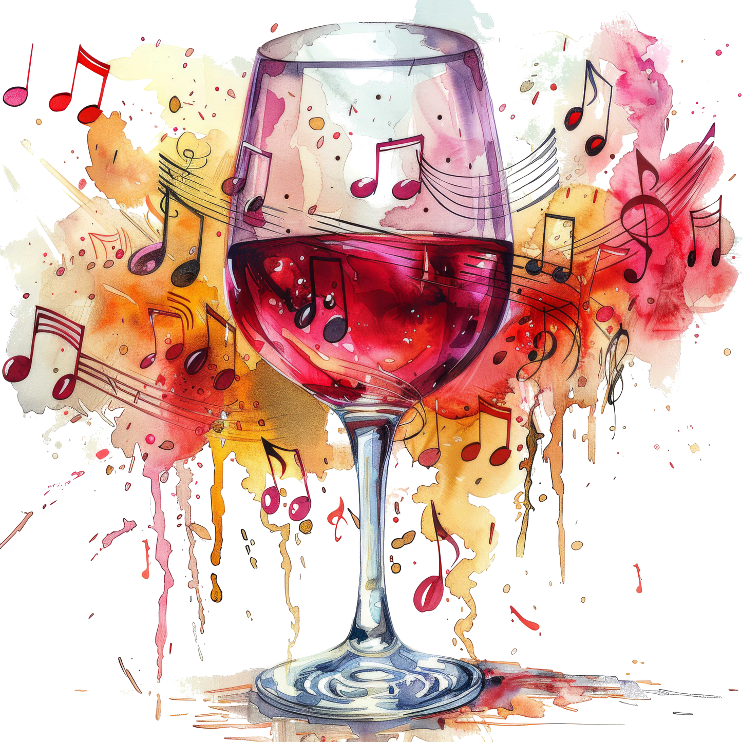 Wine & Music 2 UV-DTF Sticker/decal