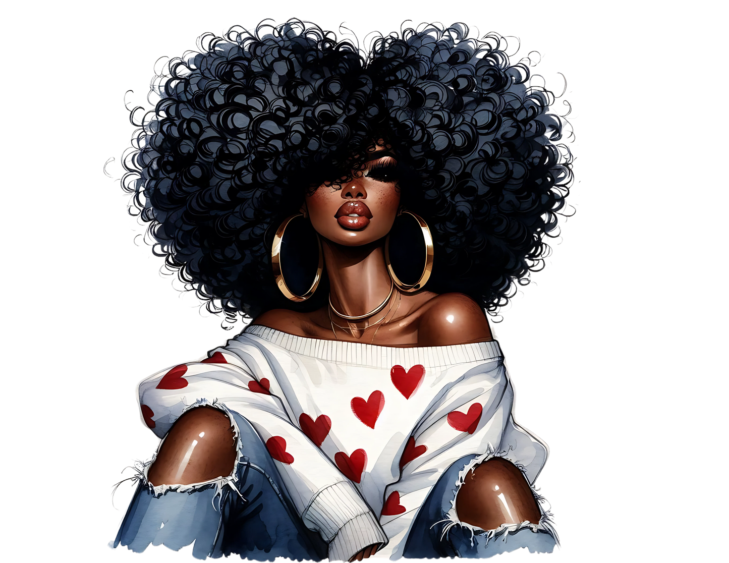 Sophisticated Afro Girl 11 - UV-DTF Sticker/Decal