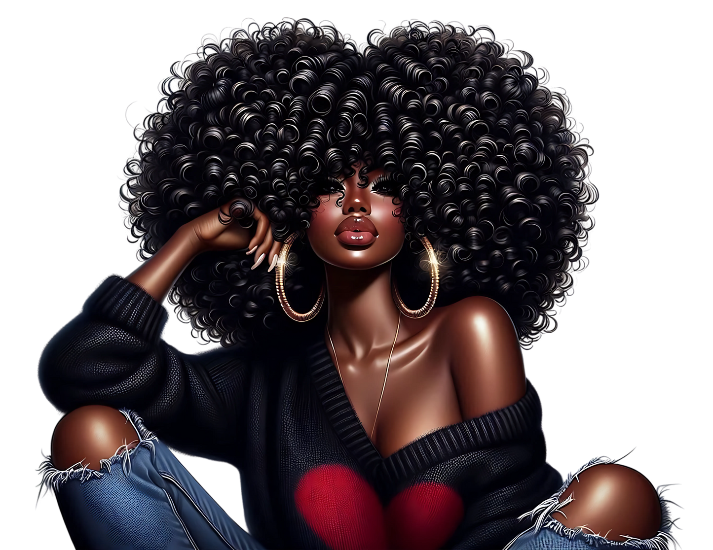 Sophisticated Afro Girl 12 - UV-DTF Sticker/Decal