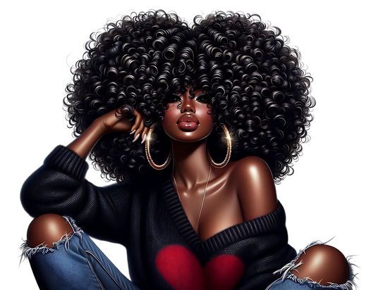 Sophisticated Afro Girl 12 - UV-DTF Sticker/Decal