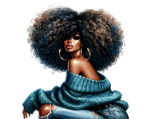 Sophisticated Afro Girl 14 - UV-DTF Sticker/Decal