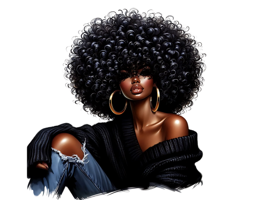 Sophisticated Afro Girl 19 - UV-DTF Sticker/Decal