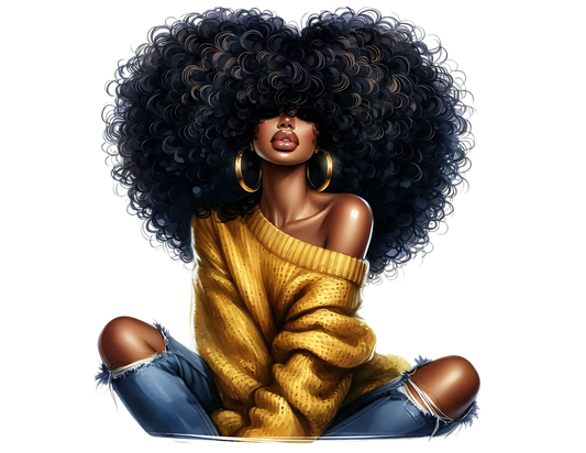 Sophisticated Afro Girl 1 - UV-DTF Sticker/Decal