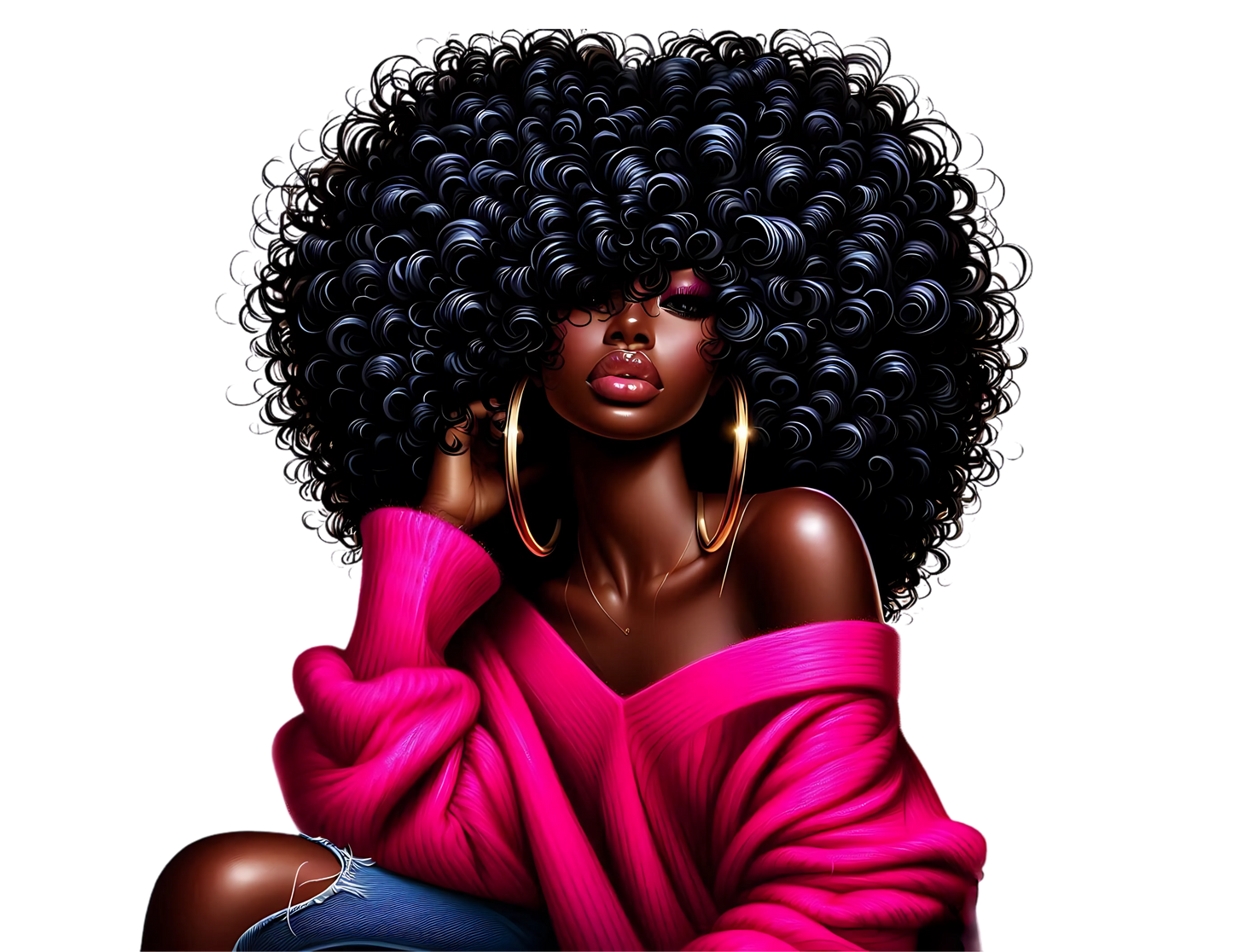 Sophisticated Afro Girl 21 - UV-DTF Sticker/Decal
