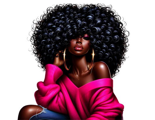 Sophisticated Afro Girl 21 - UV-DTF Sticker/Decal
