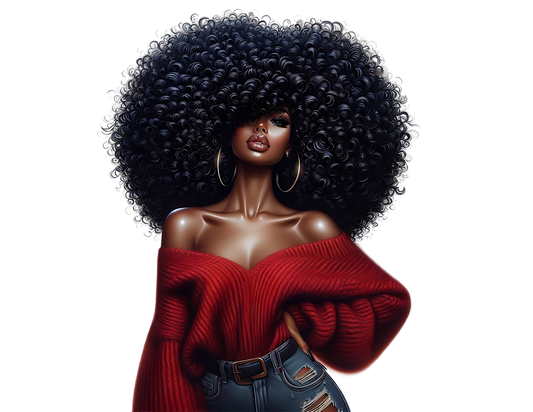 Sophisticated Afro Girl 24 - UV-DTF Sticker/Decal