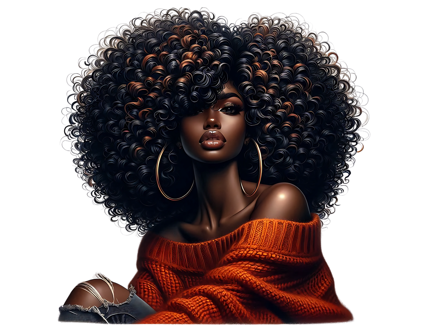 Sophisticated Afro Girl 26 - UV-DTF Sticker/Decal
