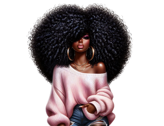Sophisticated Afro Girl 27 - UV-DTF Sticker/Decal