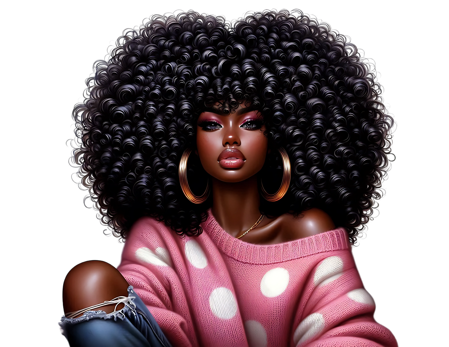 Sophisticated Afro Girl 29 - UV-DTF Sticker/Decal