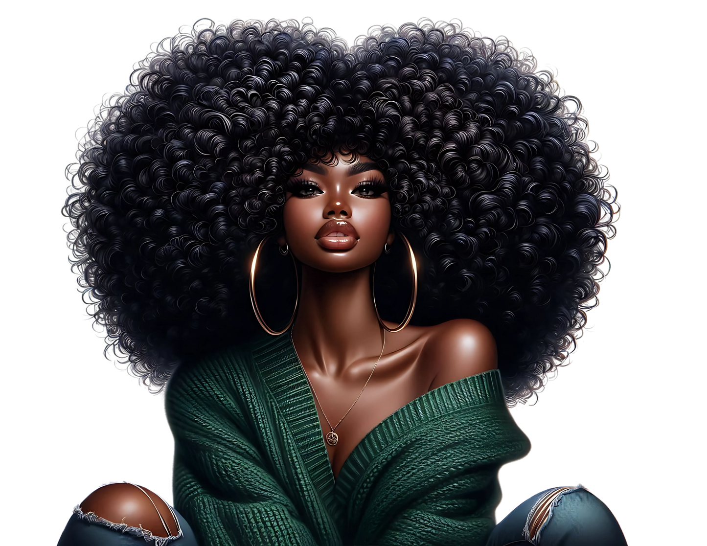 Sophisticated Afro Girl 30 - UV-DTF Sticker/Decal
