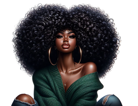 Sophisticated Afro Girl 30 - UV-DTF Sticker/Decal