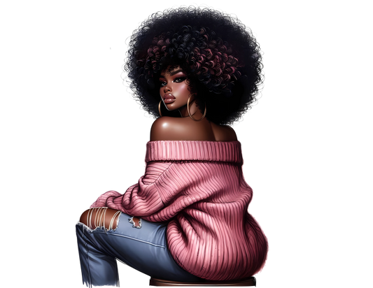 ophisticated Afro Girl 5 - UV-DTF Sticker/Decal