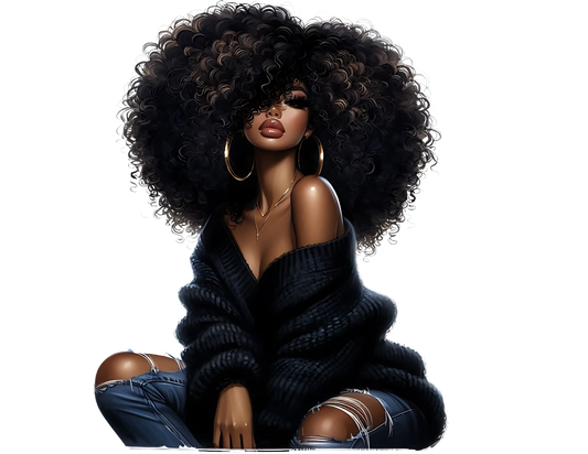 Sophisticated Afro Girl 6 - UV-DTF Sticker/Decal